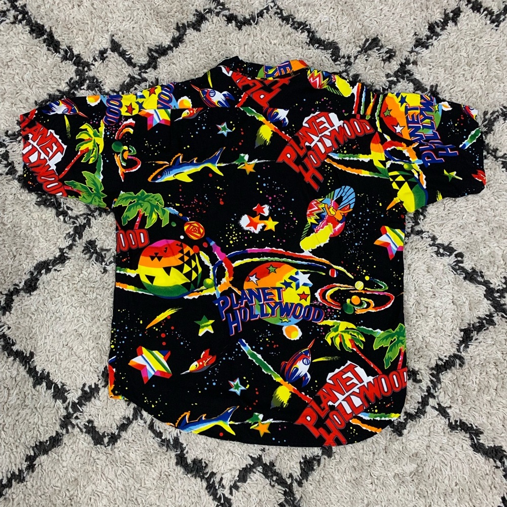 VINTAGE 90s Planet Hollywood Space Island Surf Shirt Men’s Size XL - Picture 2 of 6